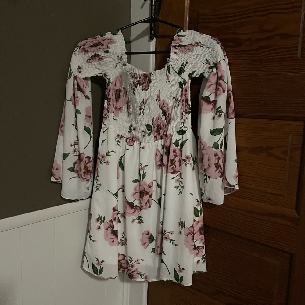 Off the shoulder dress & Shirt- floral style